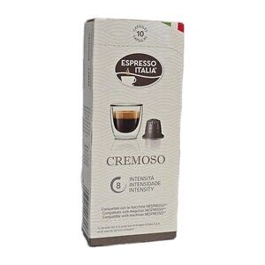 Espresso Italia Cremoso 10Ct Intensity 8 Coffee Capsules Compatible W/ Nespresso